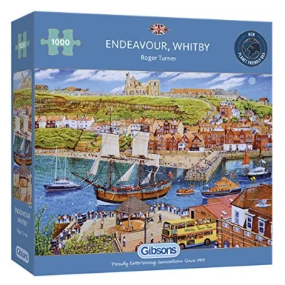 Image of Endeavour, Whitby 1000 Piece Jigsaw Puzzle Historic Exploration Ship Sustainable for Adults Premium 100% Recycled Board Great Gift Gibsons Games