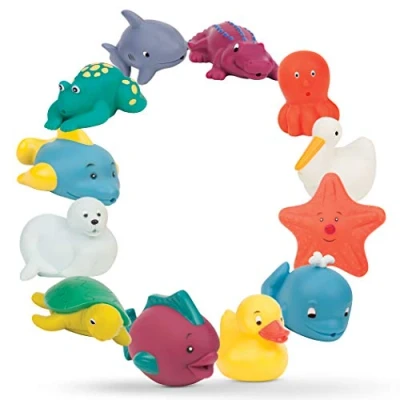 Image of Battat Bath Buddies Squirters 12 Pack Little Animal Squirts Fun Toys for Babies 10m+