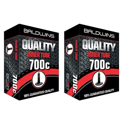 Image of PAIR 700c Baldwins Cycle/Bike Inner Tubes 700 x 28c to 32c (Fits any 28c, 30c, Tyre) Schrader/Car Type Valves (Pack of 2)