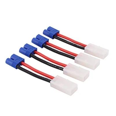 Image of OliRC 4pcs compatible with Tamiya Female to EC3 Style Male Connector Adapter 14awg 2in Wire(C24 4)