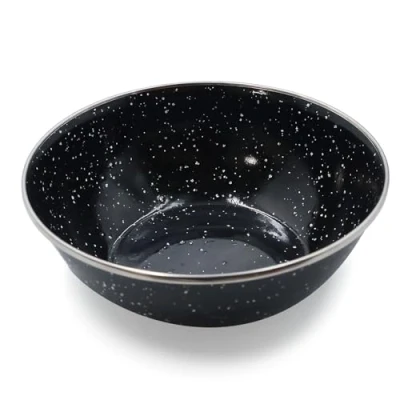 Image of Navoys Enamel Camping Bowl Black, Heat Resistant, Accessory, 15cm x 6cm Picnic