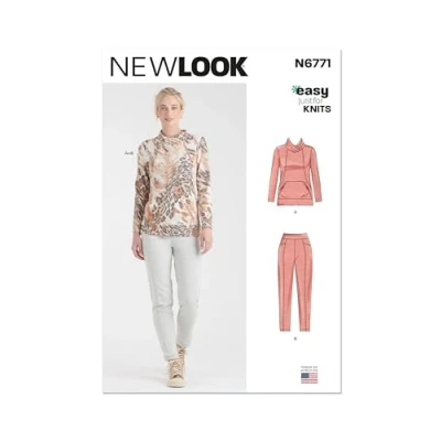 Image of NEW LOOK UN6771A Misses&#039; Knit Top and Pants Size XS S M L XL XXL