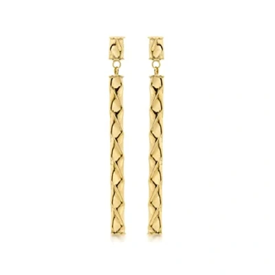 Image of Carissima Gold Women&#039;s 9 ct Yellow Twist Bar Drop Earrings