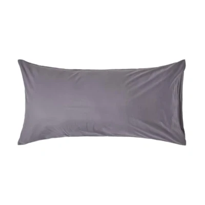 Image of HOMESCAPES Dark Grey Pure Egyptian Cotton King Size Pillowcase 200 TC 400 Thread Count Percale Equivalent Housewife Pillow Case