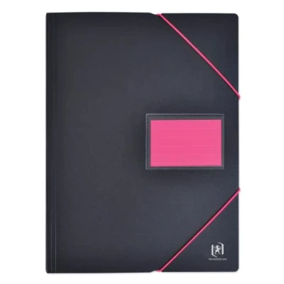 Image of OXFORD A4 120 Views/60 Pockets Polypropylene Cover Two Tone Black Pink Student Folder