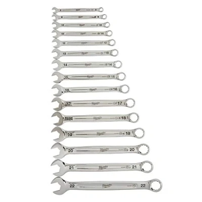Image of Milwaukee 932464994 Max Bite Ratcheting Combination Spanner Set, 15 Piece