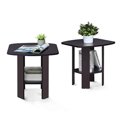 Image of Furinno End Tables, Wood, Dark Walnut, one size