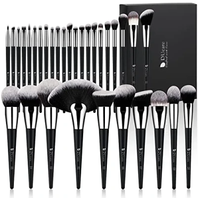 Image of DUcare Professional Makeup Brush Set 32Pcs Brushes Premium Synthetic Kabuki Foundation Blending Face Powder Blush Concealers Eye Shadows