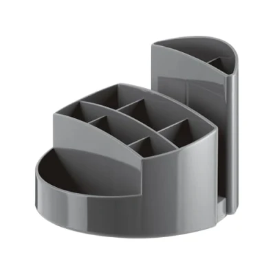 Image of Han 17460, Rondo, Elegant High Gloss Desk Receptacle in Premium Quality with 9 Compartments Dark Grey