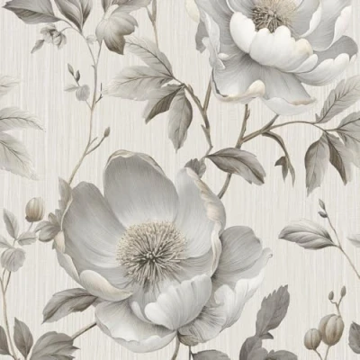 Image of Muriva Alethia Floral Grey Wallpaper 227502