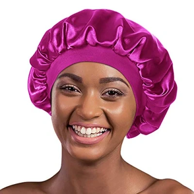 Image of Alnorm Women Versatile Bonnet Wraps Satin Sleeping Cap for Chemo Patients Fuchsia