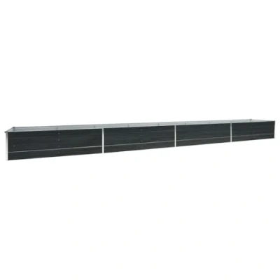Image of vidaXL Garden Raised Bed with Large Planting Space Galvanised Steel Outdoor Planter 600x80x45 cm Anthracite