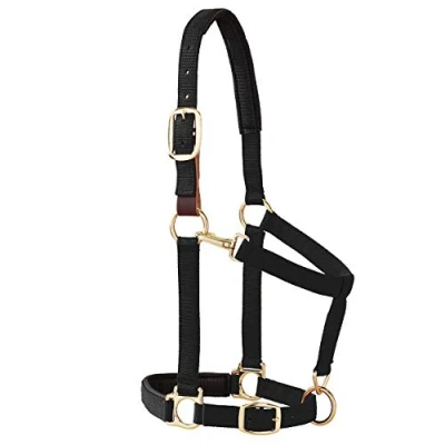 Image of Weaver Leather Padded Breakaway Adjustable Chin and Throat Snap Halter, 1&quot; Average Horse or Yearling Draft, Black