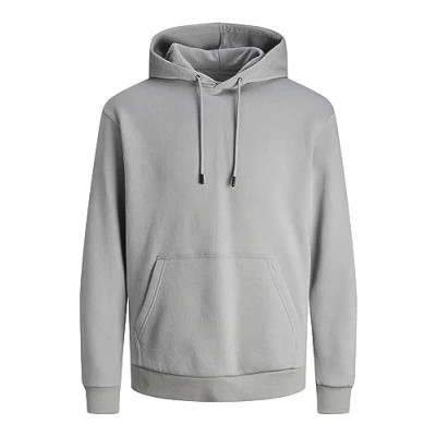 Image of JACK &amp; JONES Men&#039;s Jjebradley Sweat Hood Noos Sweatshirt, Ultimate Grey, XXL