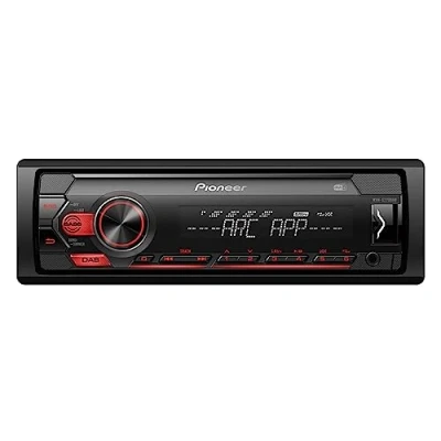 Image of Pioneer MVH S220DAB 1 DIN receiver with DAB/DAB+, Red illumination, USB and compatible Apple Android devices.