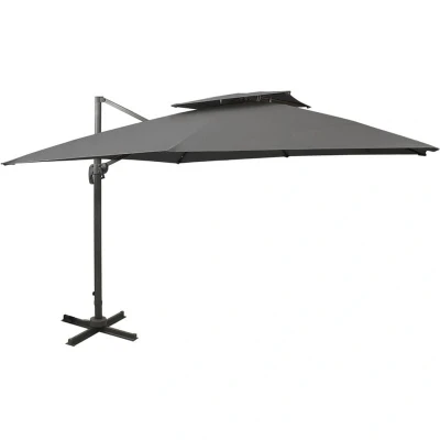 Image of vidaXL Cantilever Garden Parasol with Double Top 300x300 cm Anthracite