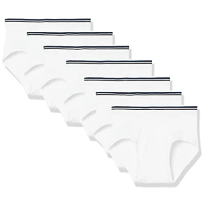 Image of Amazon Essentials Men&#039;s Tag Free Cotton Briefs Underwear, Pack of 7, White, XL
