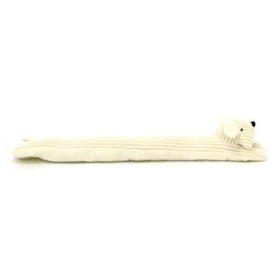 Image of Cream Dog Draught Excluder Ribbed Corduroy Fabric Draft Animal Door for Doors Cushion 85cm