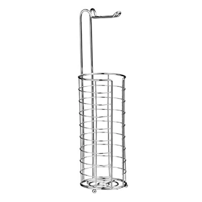 Image of Premier Housewares Toilet Roll Holder/Storer, Chrome Wire, Silver, 16 x 17 60 cm