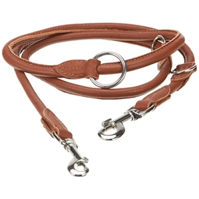 Image of Kerbl Roma Round Leather Guide Leash, 200 cm, Cognac