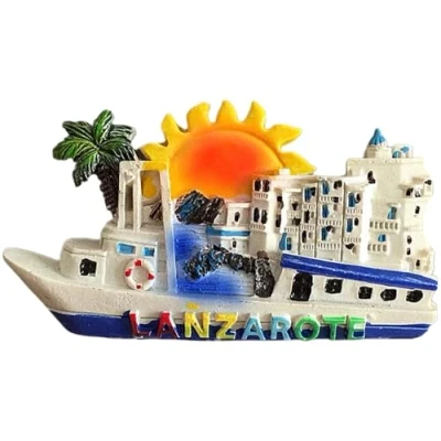 Image of Lanzarote Spain 3D Fridge Magnet Ship shaped Travel Souvenir Gift,Home &amp; Kitchen Decoration Magnetic Sticker,Lanzarote Refrigerator Collection
