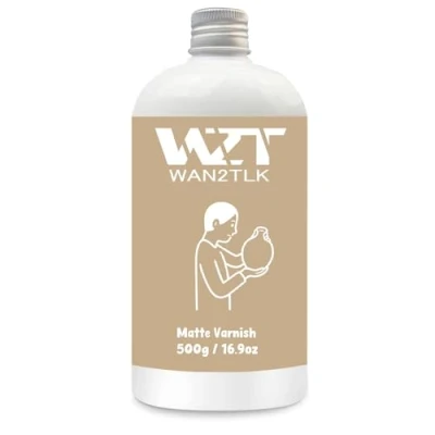Image of WAN2TLK 500ml Air Dry Clay Glaze, Clear Glaze for Drying Clay, Varnish Pottery and Acrylic Paint, Waterproof Scratch Resistant, Design (Matte Varnish)