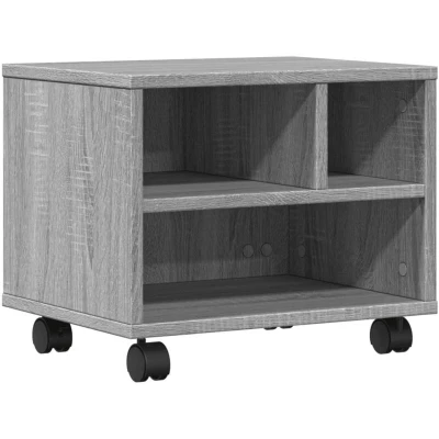 Image of vidaXL Printer Stand with Wheels Grey Sonoma 41x32x34,5 cm