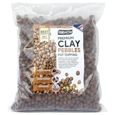 Image of UKGROW Premium 10L Expanded Clay Pebbles Orange Horticultural Ceramsite for Hydroponics and Decorative Top Dressing