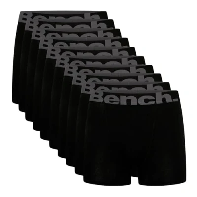 Image of Bench Mens 10 Pack &#039;Putt&#039; Cotton Rich Boxers Black Size Medium