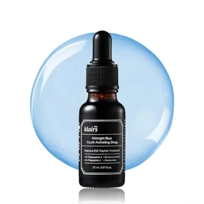 Image of DearKlairs Midnight Blue Youth Activating Drop, 0.67 fl oz (20 ml) Dual EGF, Peptides, Guaiazulene Adenosine, Night Serum, Watery, Light Texture