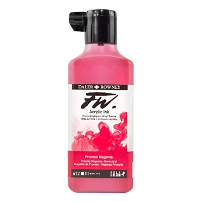 Image of Daler Rowney FW Acrylic Ink, Plastic Bottle, 6.09oz 180 ml, Process Magenta