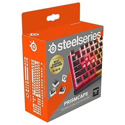 Image of SteelSeries PrismCaps Double Shot Pudding style Keycaps Durable PBT Thermoplastic Compatible with Most Mechanical Keyboards MX Stems Black (UK Layout)