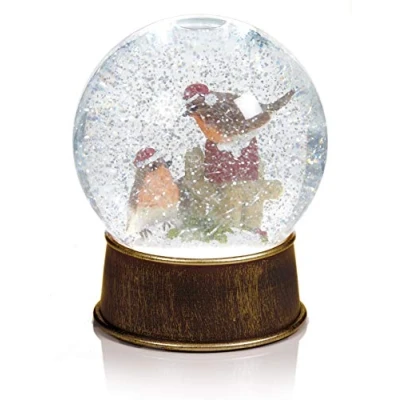Image of Premier Decorations 18cm Led Spinner Snow Globe with Robin Scene