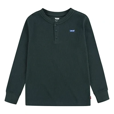 Image of Levi&#039;s Kids Lvb ls thermal henley knit top Boys Green (Pine Grove) 2 years