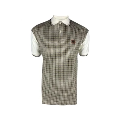 Image of Trojan Houndstooth Panel Polo TR/8934 M Ecru