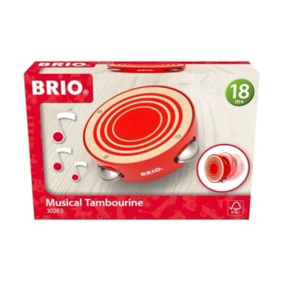 Image of BRIO Tambourine Musical Instrument Educational Toddler Toy for Kids 18 Months Up