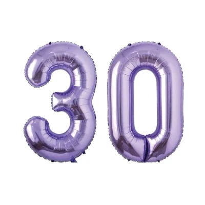 Image of Purple Number 30 Large Helium Foil Balloon Birthday Party Wedding Anniversary Decoration 101cm