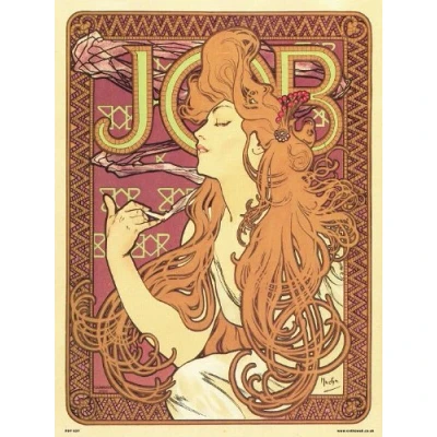 Image of onthewall Art nouveau Poster Print by Alphonse Mucha Job (PDP 037), White, 30 x 40 cm