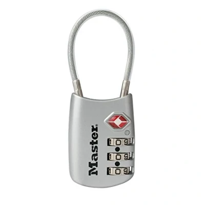 Image of Master Lock 4688D Set Your Own Combination TSA Approved Luggage Lock, Silver, 1 Pack