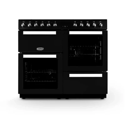 Image of MONTPELLIER MDFRC100K 100 cm Dual Fuel Range Cooker Black &amp; Chrome, Black,Silver/Grey