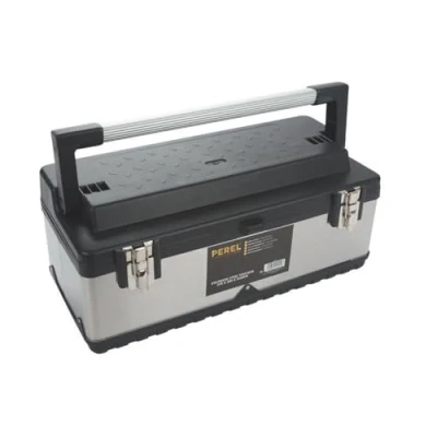Image of Perel OTBA7 590 x 280 275 mm Stainless Steel Tool Box