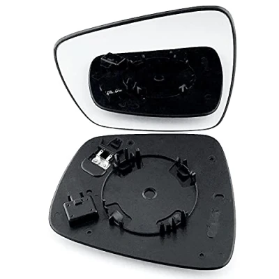 Image of Clip on Heated Base Convex Wing Mirror Glass fits Renault Kadjar 2015 to 2024 Left Passenger Side