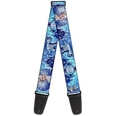 Image of Buckle Down GS WDY182 Guitar Strap &quot;Elsa/Olaf/Marshmallow SNOW QUEEN COLD HEARTED&quot;