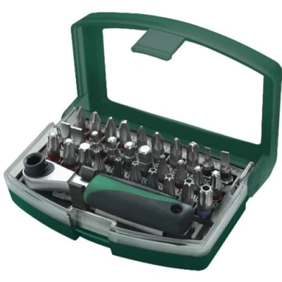 Image of Mannesmann Bit Set with Reversible Ratchet (32 Pieces)