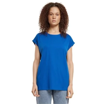 Image of Urban Classics Extended Shoulder Basic Tshirt, Women&#039;s, Size: XS, Sporty blue