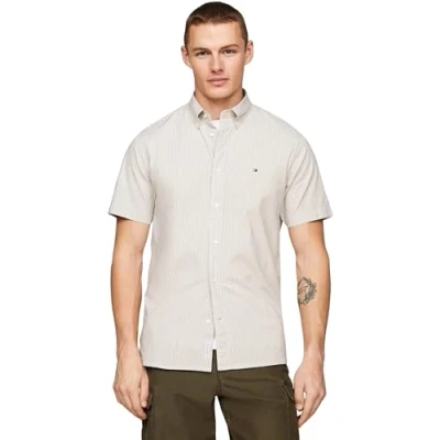 Image of Tommy Hilfiger Men Flex Multi Stripe Rf Shirt S/S Casual Shirts, Yellow, S