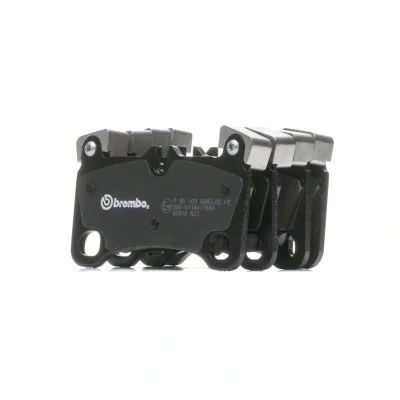 Image of 7L0698451L Brake pad set BREMBO P 85 103 prepared for wear indicator without accessories, with counterweights VOLKSWAGEN: Touareg I, AUDI: Q7