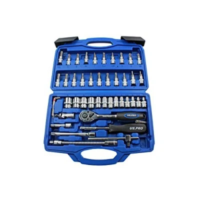 Image of US PRO 46pc 1/4&quot; Metric Socket Set 4 14mm Hex Torx screwdriver Bits B1387