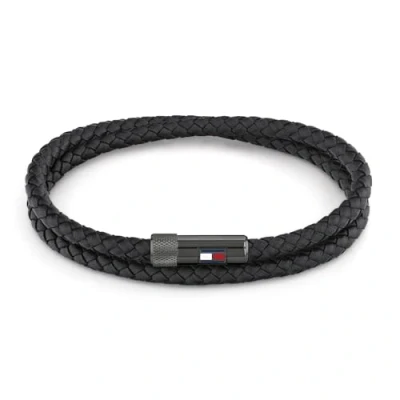 Image of Tommy Hilfiger Jewelry Men&#039;s Leather Bracelet Black 2790262S