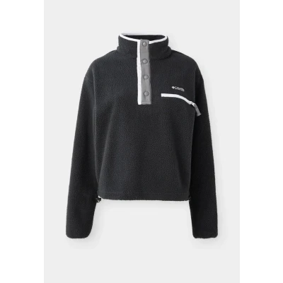 Image of Columbia HELVETIA II CROPPED HALF SNAP Fleece women&#039;s jacket in Black